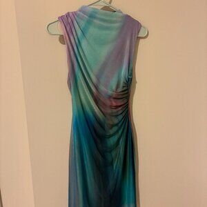 Desigual Women's Blue Tulle Dress With Gradient Effect